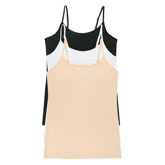 Felina Womens Cotton Modal Camisole, Adjustable Cotton Tank Top 3-Pack