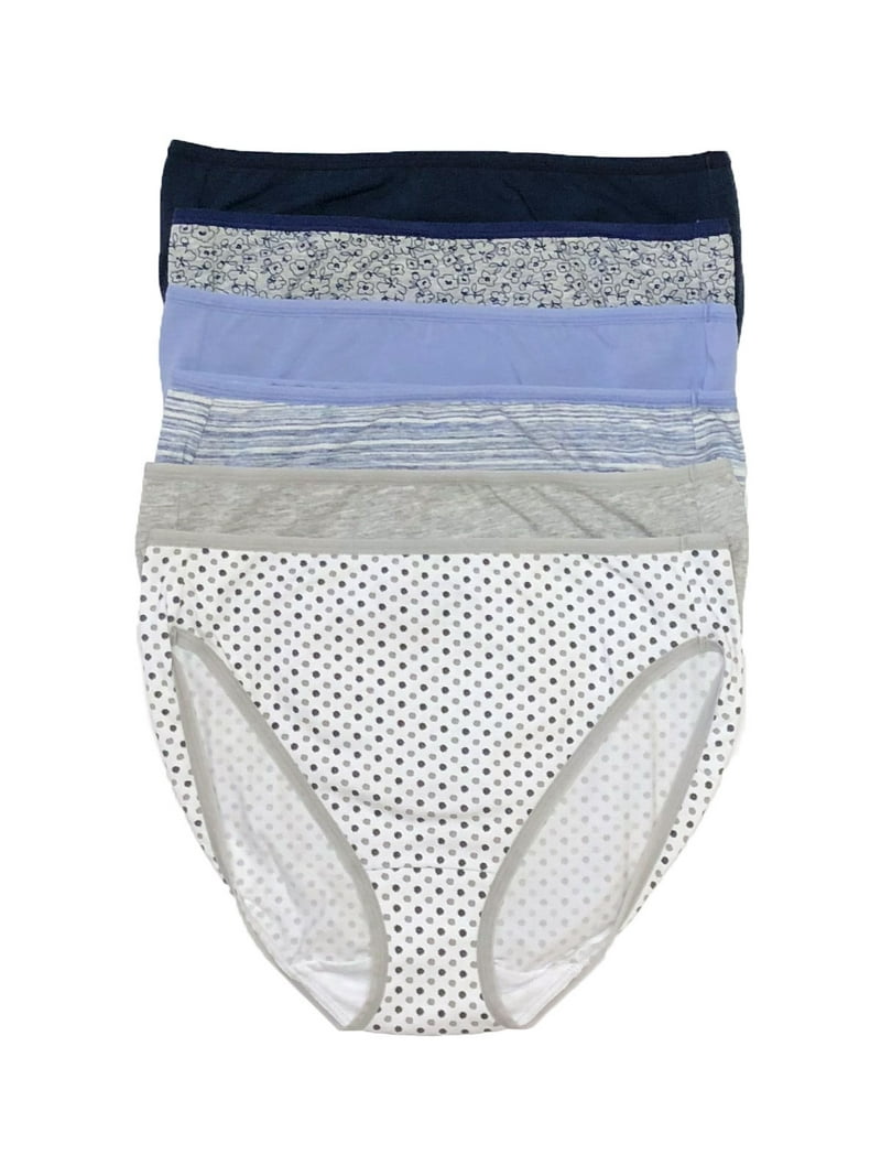 Felina Cotton Stretch Hi Cut Panty (6-Pack) Full Coverage Underwear for  Women - Sexy Lingerie Panties for Women, Style: C1818 (Gray Marine, Large)  - Walmart.com