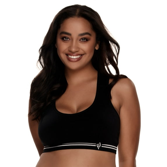 Felina | EnergyX Racerback Scoop Neck Sports Bra (Black, X-Small)