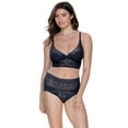 thumbnail image 1 of Felina | Finesse Lace Cami Bralette & Mock-Wrap Brief | 2-Piece Set (French Navy, S/M), 1 of 2