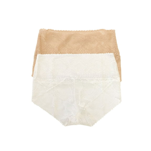Felina | Finesse Modern Mock Wrap Brief 2-Pack | Panty | Lace (Sandy Summer, S/M)