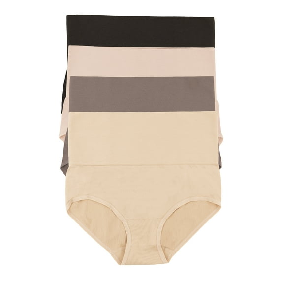 Felina | Fusion Seamless Shapewear Brief | 4-Pack | Tummy Control | Smooth (Black Sparrow Basics, X-Large)