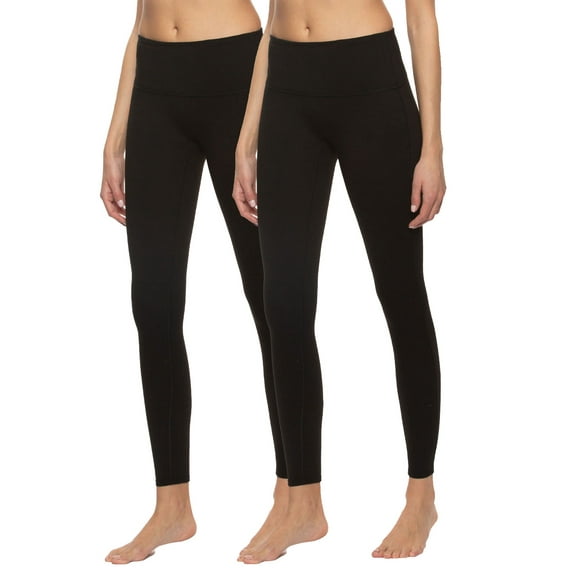 Felina | High-Waisted Legging 2-Pack w/ Hidden Pockets (Black, X-Small)