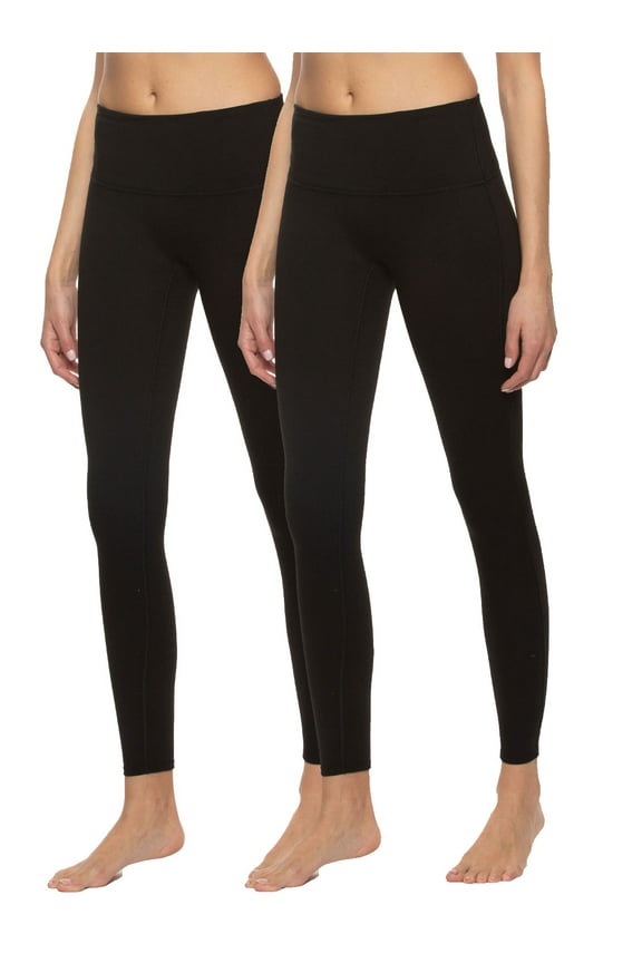 | High-Waisted Legging 2-Pack w/ Hidden Pockets (Black, X-Small)