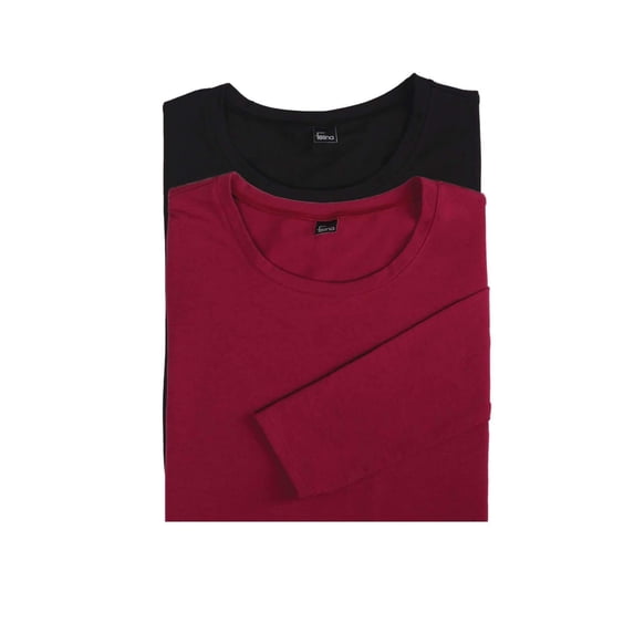Felina | Key Item Long Sleeve Crew Neck Tee | Cotton & Modal | 2-Pack