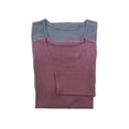 thumbnail image 1 of Felina | Key Item Long Sleeve Crew Neck Tee | Cotton & Modal | 2-Pack (Flint Stone Plum Wine, Medium), 1 of 3