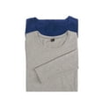 thumbnail image 1 of Felina | Key Item Long Sleeve Crew Neck Tee | Cotton & Modal | 2-Pack (Gray Navy, Small), 1 of 2
