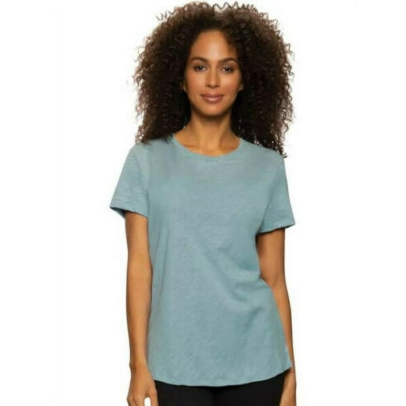 Felina Ladies' Slub Crew Tee Soft & Lightweight Crewneck T-Shirt, Lead Large