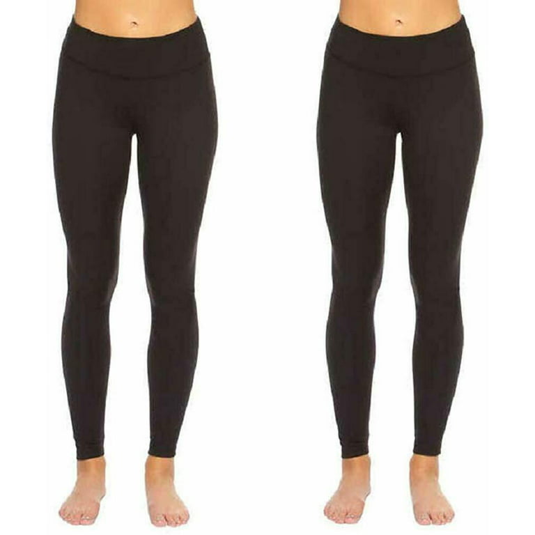 Felina Ladies' Wide Waistband Sueded Light Weight Leggings 2 Pack, Black XL