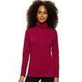 thumbnail image 1 of Felina | Long Sleeve Cotton Modal Turtleneck | Base Layer (Beet Red, Small), 1 of 1