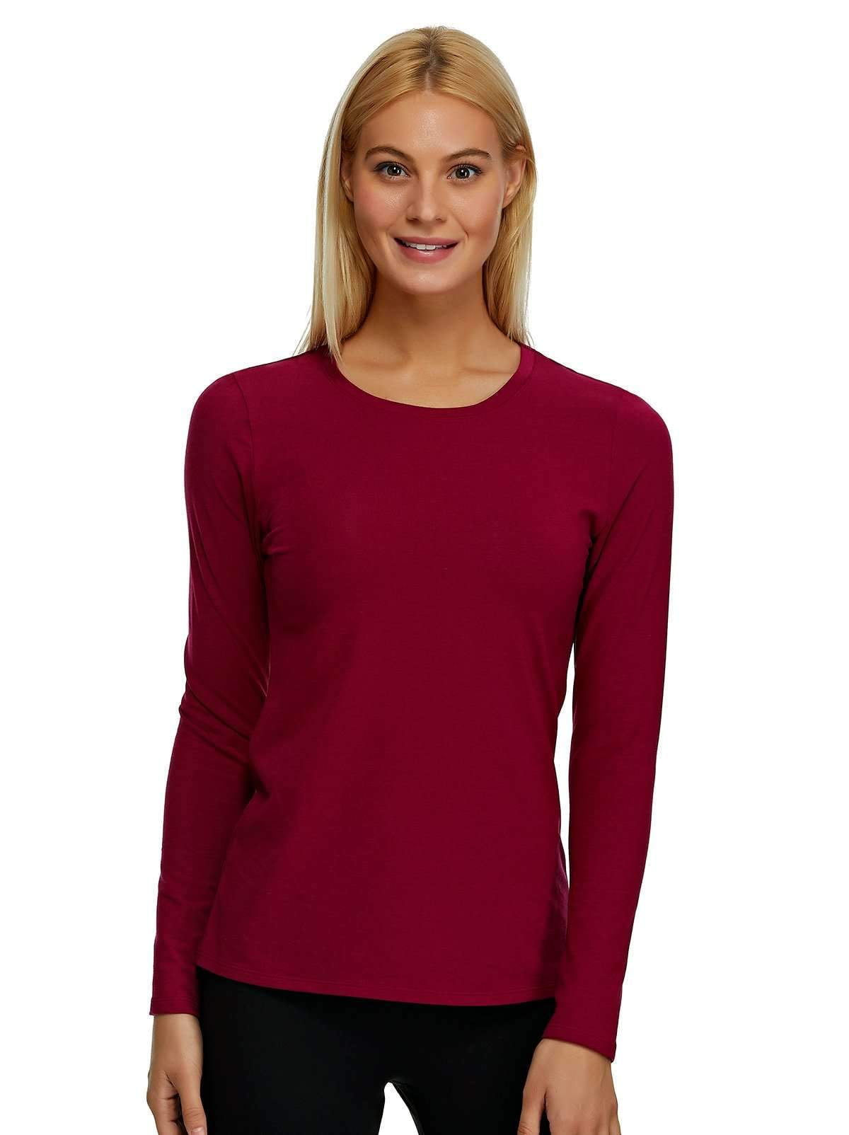 | Felina Modal Shirt Crew Neck & Heather Grey, | Long Sleeve Cotton Large) (Medium