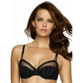 thumbnail image 1 of Felina | Marielle Demi Unlined Bra | Spaghetti Strap Detail | Georgette Cup (Black, 32D), 1 of 4