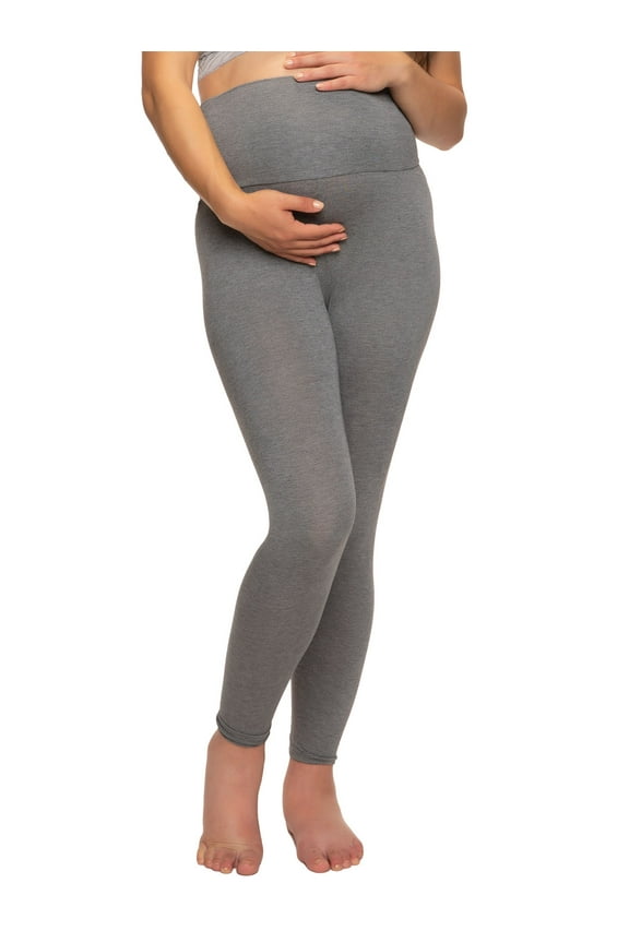 | Maternity Versatile Modal Legging | Lounge Pants for Pregnancy (Medium Heather Gray, Large)