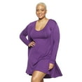 thumbnail image 1 of Felina Modal Tank Chemise And Wrap - Women’s Loungewear, Posh Pajama Sets For Women - Lounge Set (Purplezest, Small), 1 of 2