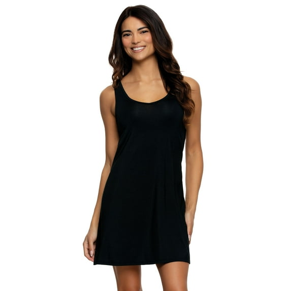 Felina | Modal Tank Chemise | Lounge | Casual | V-Neck (X-Large, Black)