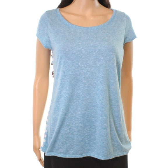 Felina NEW Blue Women's Size XL Two-Tone Striped Back Tee T-Shirt