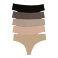 thumbnail image 1 of Felina No Show Elastic Free Thong 5-Pack, 1 of 4