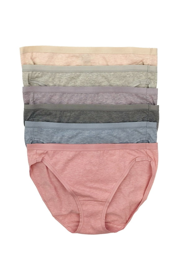 Organic Cotton Bikini Underwear for Women - Bikini Panties for Women, Seamless Panties for Women (6-Pack) (Sandalwood, Large)