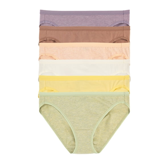 Felina Organic Cotton Bikini Underwear for Women - Bikini Panties for Women, Seamless Panties for Women (6-Pack) (Shaded Sun, X-Large)