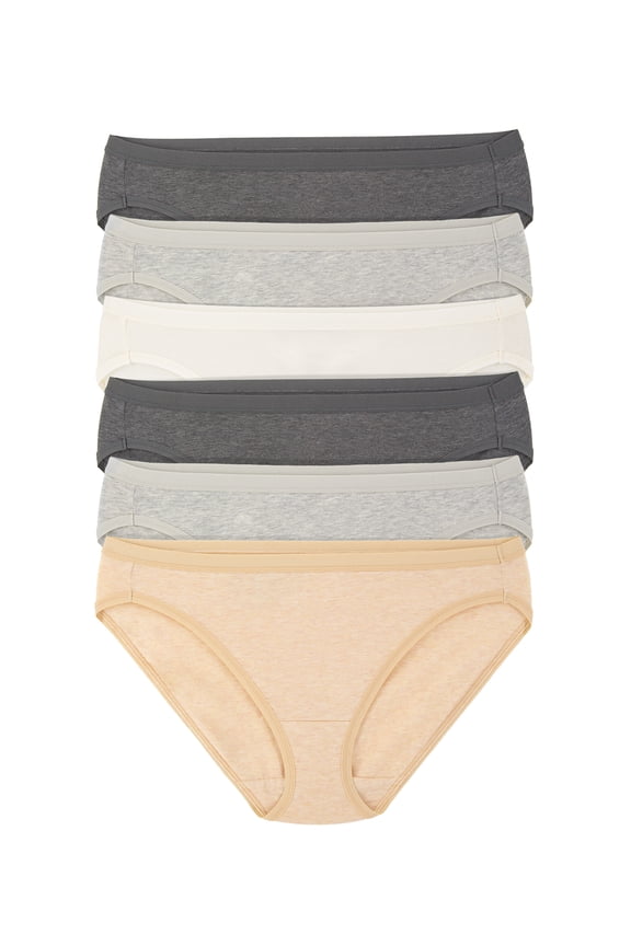 Organic Cotton Bikini Underwear for Women - Bikini Panties for Women, Seamless Panties for Women (6-Pack)