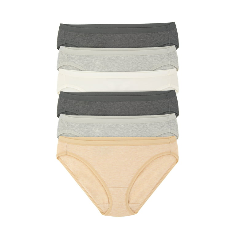 Felina Organic Cotton Bikini Underwear for Women - Bikini Panties for  Women, Seamless Panties for Women (6-Pack) (Shades of Granite, XX-Large)