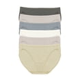 thumbnail image 1 of Felina Organic Cotton Stretch Bikini Underwear for Women - Bikini Panties for Women, Seamless Panties for Women (6-Pack) (River Stone, X-Large), 1 of 3