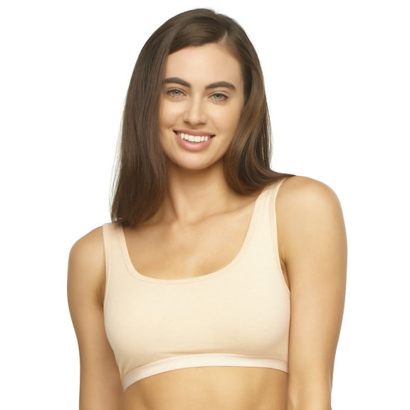 Felina | Organic Cotton Bralette for Women | Super Soft & From Plant-Based Dyes (Wheat, X-Small)
