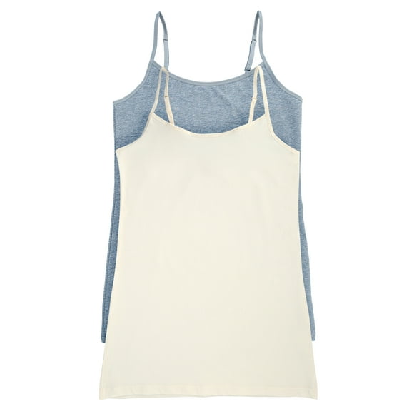 Felina | Organic Cotton Camisole 2-Pack | Plant-Based Dyes | Hypoallergenic (Cloud Sky, Large)