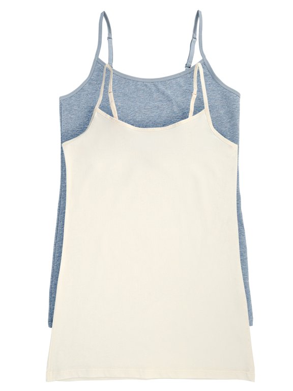 | Organic Cotton Stretch Camisole 2-Pack | Plant-Based Dyes | Hypoallergenic (Cloud Sky, Small)
