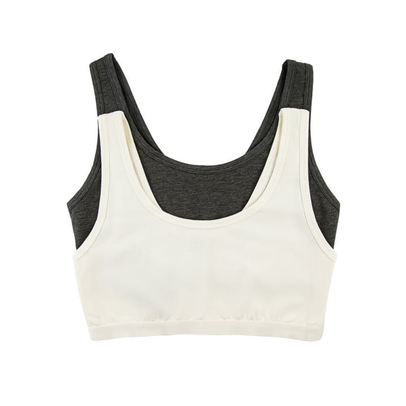 Felina | Organic Cotton Stretch Bralette | 2-Pack (Cloud Slate, Small)