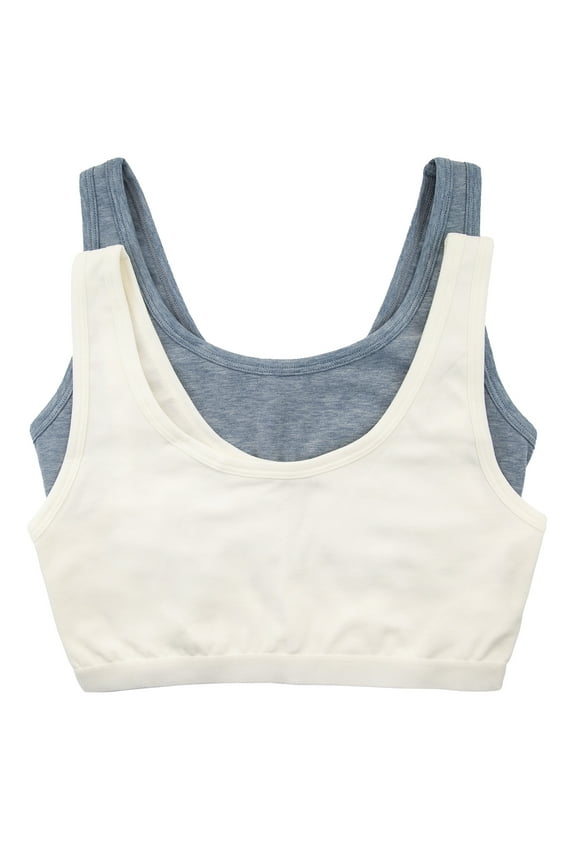 | Organic Cotton Stretch Bralette | 2-Pack (Cloud sky, Large)