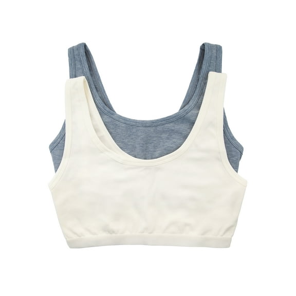 Felina | Organic Cotton Stretch Bralette | 2-Pack (Cloud sky, Small)