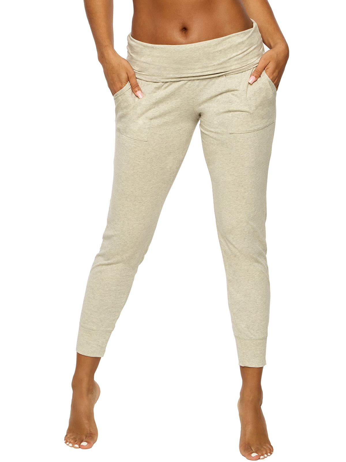 Felina | Organic Cotton Stretch Fold-Waist Joggers (Pebble, X-Large) -  Walmart.com
