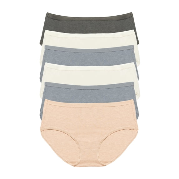 Felina | Organic Cotton Stretch Hipster Panties | 6-Pack (Pacific Ocean, Medium)