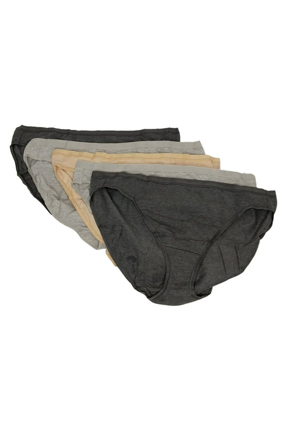 Panties Sz L Ladies' Organic Cotton Stretch Bikini, 6-pack Multi