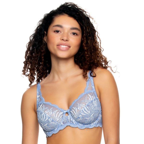 Felina | Peridot Unlined Bra | Everyday Lace (Periwinkle Cloud Dancer, 38D)