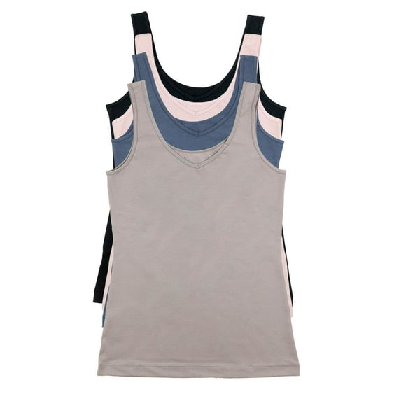 Felina Reversible Cotton Womens Tank Top | 4-Pack
