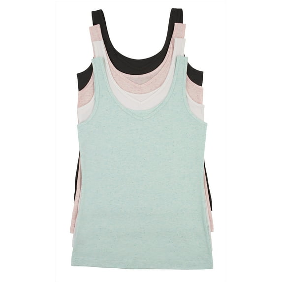 Felina Reversible Cotton Women’s Tank Top | 4-Pack (Ocean Sunset, X-Large)