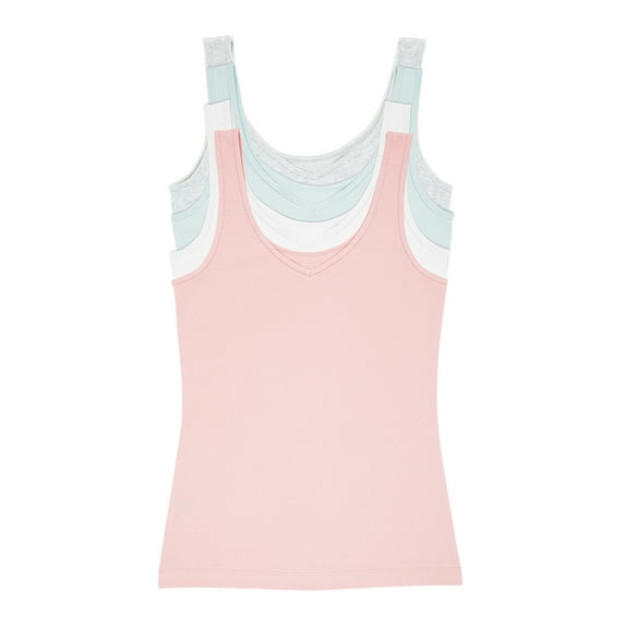 Felina Reversible Cotton Womens Tank Top | 4-Pack (Pastel Hues, X-Large)