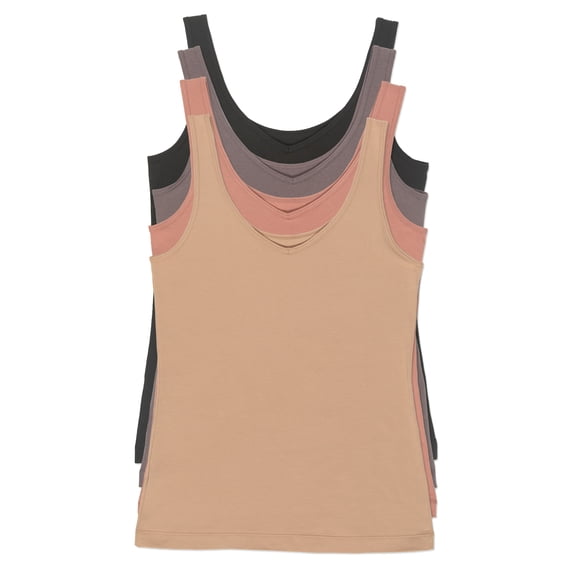 Felina Reversible Cotton Womens Tank Top | 4-Pack