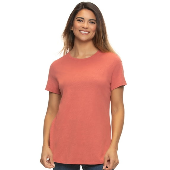 Felina | Slub Jersey Crew Neck T-Shirt (Dusty Cedar, Small)