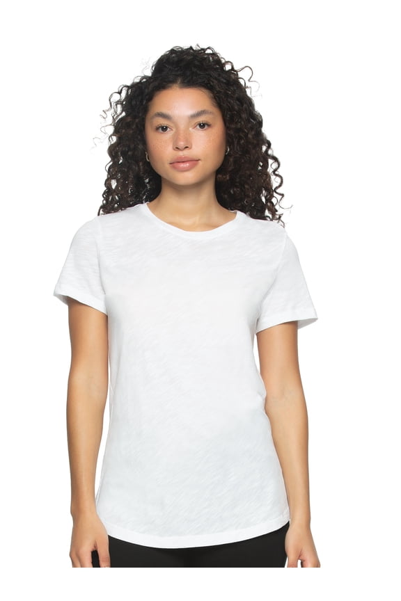 | Slub Jersey Crew Neck T-Shirt (White, Small)