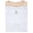 thumbnail image 1 of Felina | Slub Jersey V-Neck T-Shirt | Short Sleeve | 2-Pack (Atmosphere White, Medium), 1 of 3