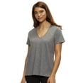 thumbnail image 1 of Felina | Slub Jersey V-Neck Tee | Short Sleeve T-Shirt (Heather Gray, X-Large), 1 of 2