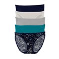thumbnail image 1 of Felina Smooth Low Rise Bikini Panties - Seamless Underwear for Women, Panties for Women (5-Pack) (Bandana Blues, X-Large), 1 of 4