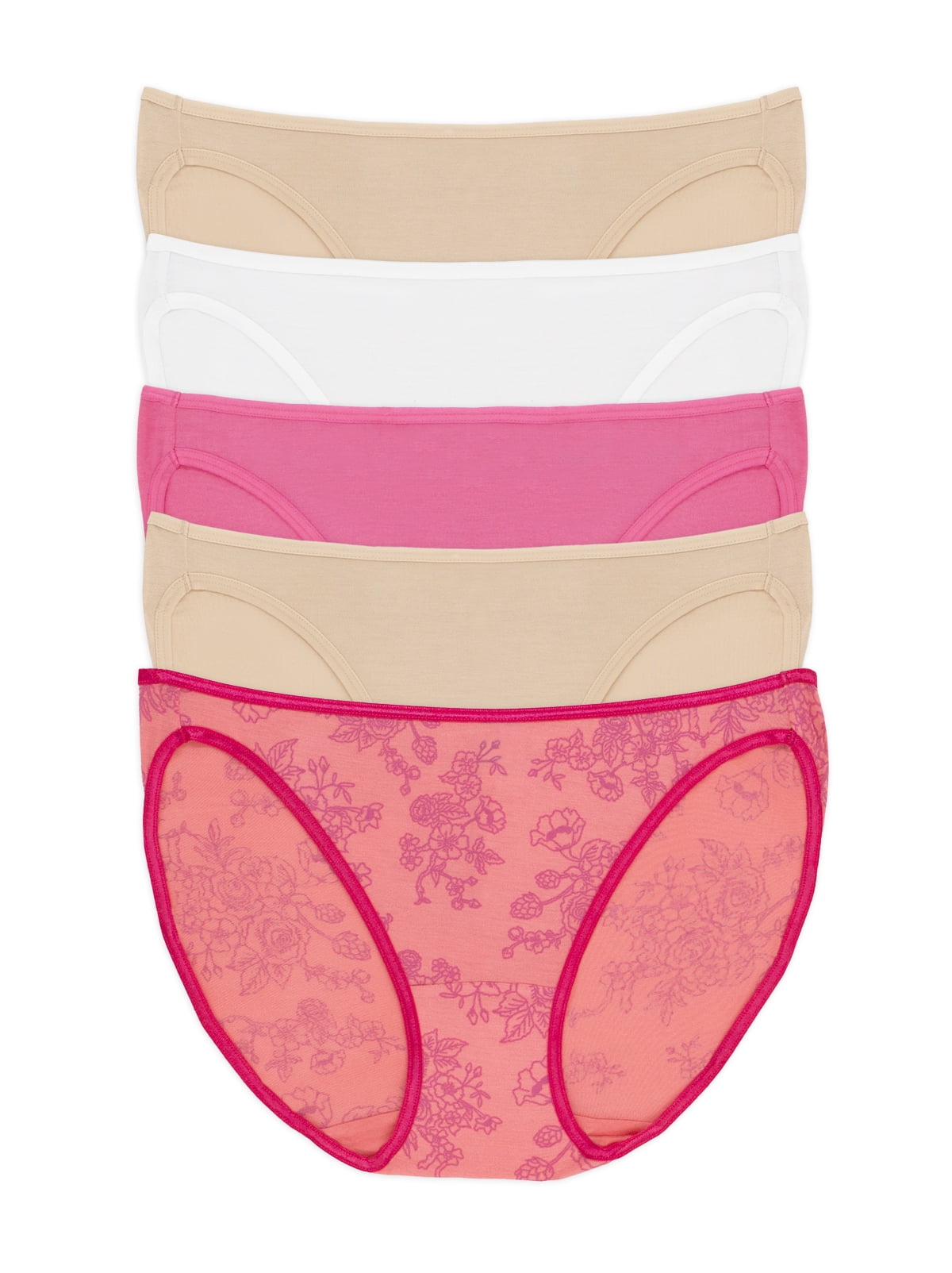 Felina Smooth Low Rise Bikini Panties - Seamless Underwear for Women,  Panties for Women (5-Pack) (Cheetahlicious, X-Large) 
