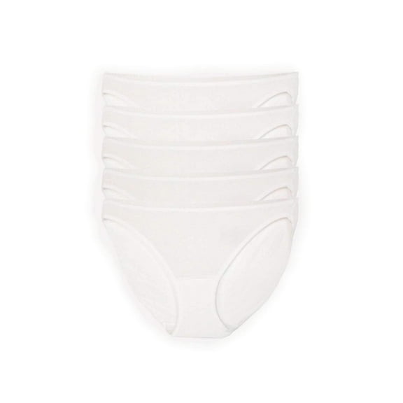 Felina Smooth Low Rise Bikini Panties - Seamless Underwear for Women, Panties for Women (5-Pack) (White, Small)