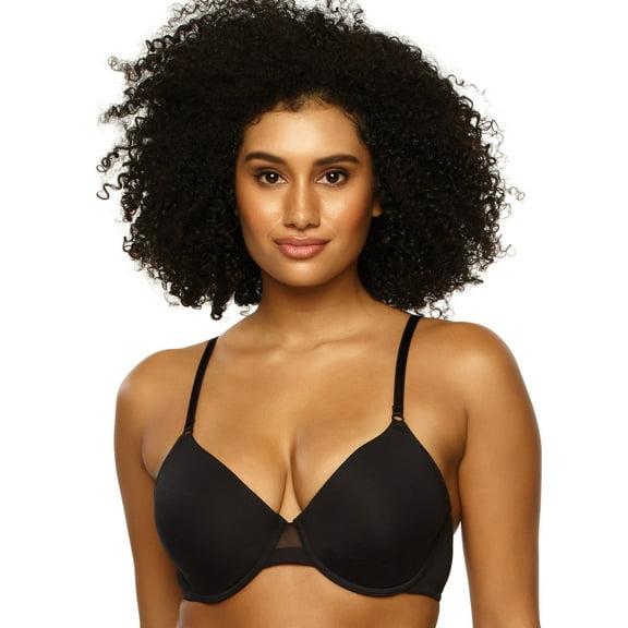 Felina | So Smooth Modal Everyday Demi T-Shirt Bra | Lightly Padded | Ultra Smooth (Black, 34B)