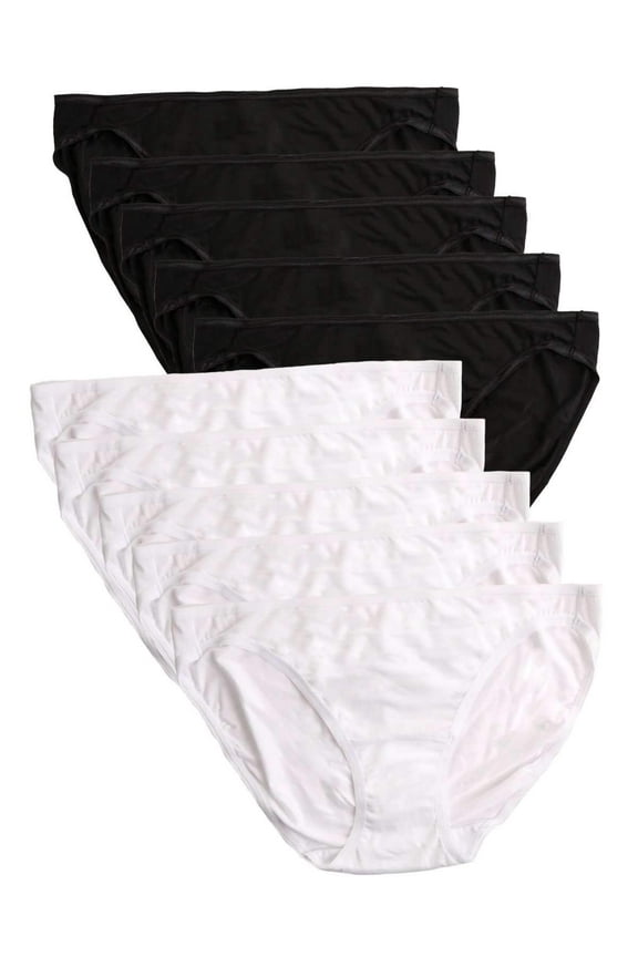 Smooth Low Rise Bikini Panties - Seamless Underwear for Women, Panties for Women (10-Pack) (Black White, Small)