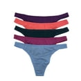 thumbnail image 1 of Felina | So Smooth Modal Low Rise Thong | Panties | 5 Pack (Summer Evening, Small), 1 of 3